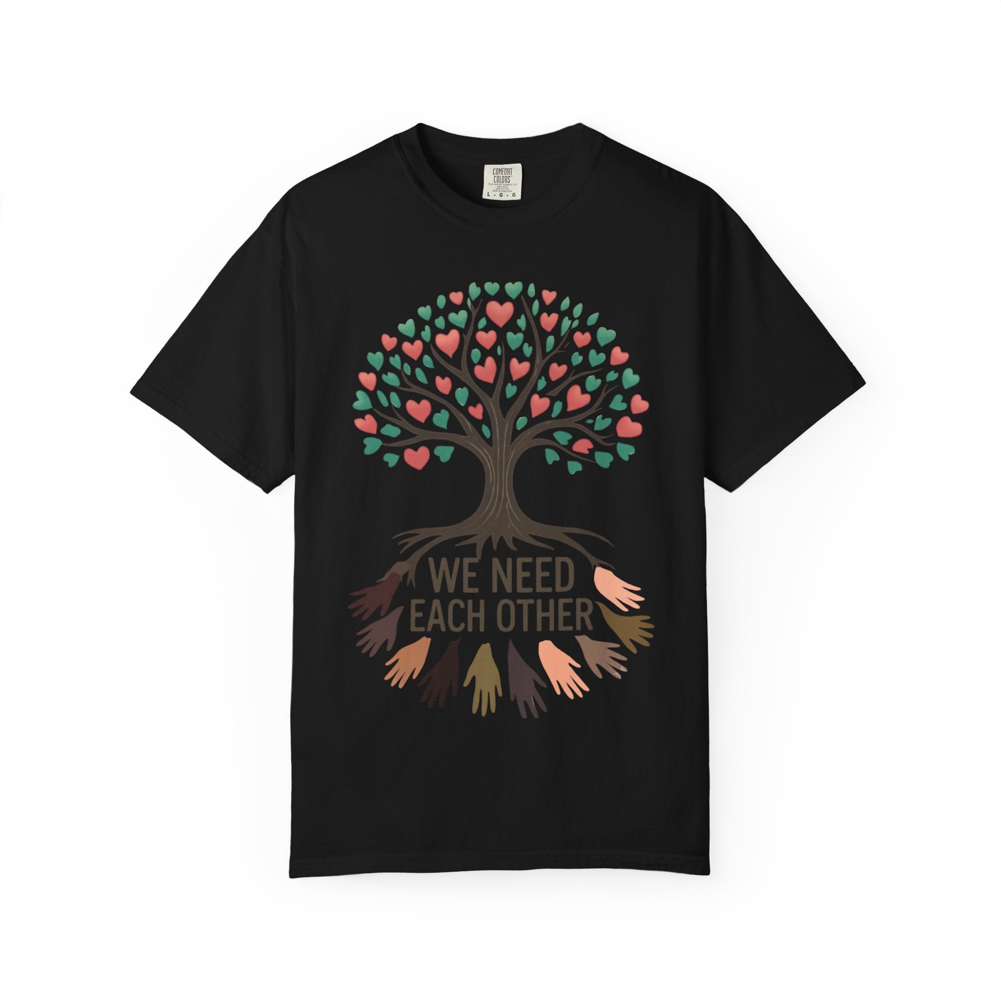 We Need Each Other Hands as Roots T-shirt | unity, diversity tee