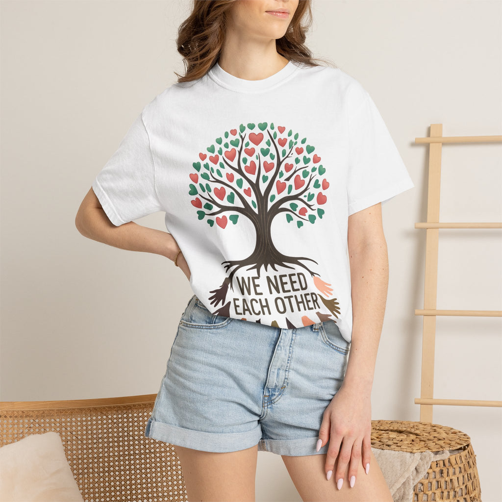 We Need Each Other Hands as Roots T-shirt | unity, diversity tee