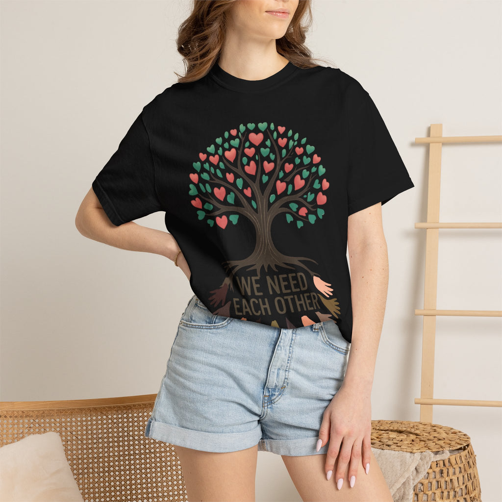 We Need Each Other Hands as Roots T-shirt | unity, diversity tee